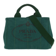 Prada Green Canvas Canapa Tote Handbag 158 AQ00194