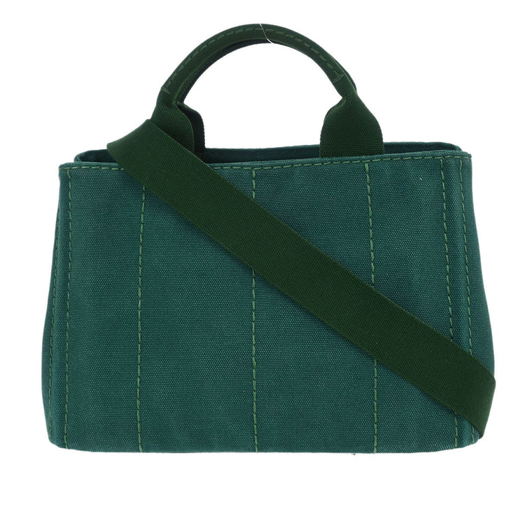 Prada Green Canvas Canapa Tote Handbag 158 AQ00194