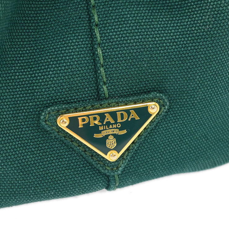 Prada Green Canvas Canapa Tote Handbag 158 AQ00194
