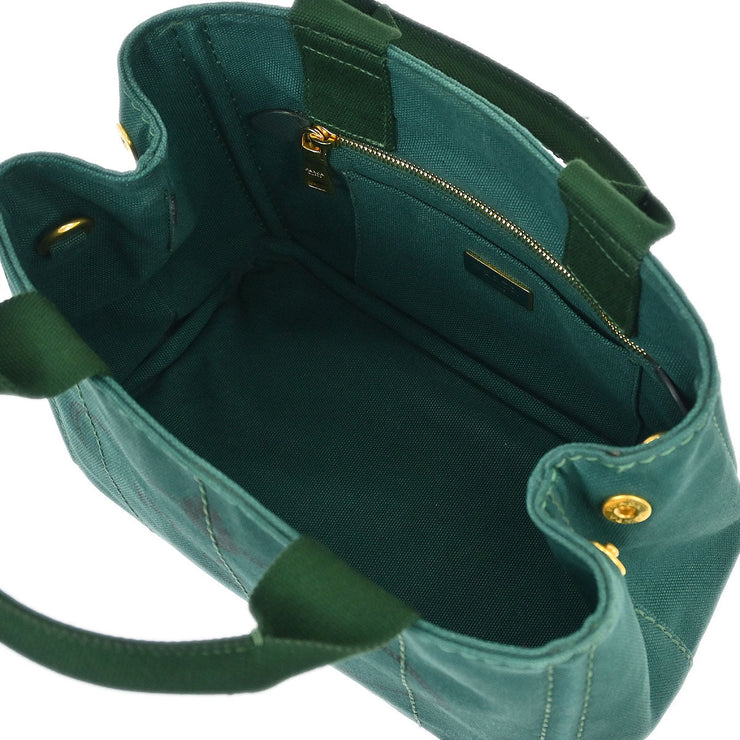 Prada Green Canvas Canapa Tote Handbag 158 AQ00194