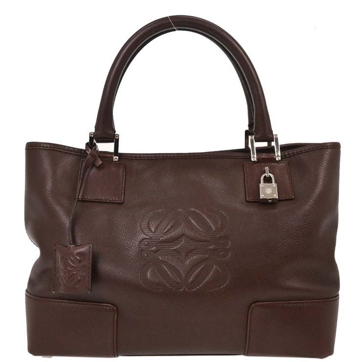 Loewe Brown Fusta 30 Leather Tote Handbag 060711 AQ00197