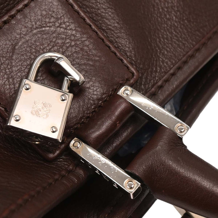 Loewe Brown Fusta 30 Leather Tote Handbag 060711 AQ00197