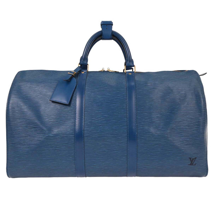 Louis Vuitton Blue Epi Keepall 50 Travel Handbag M42965 VI0974 AQ00203