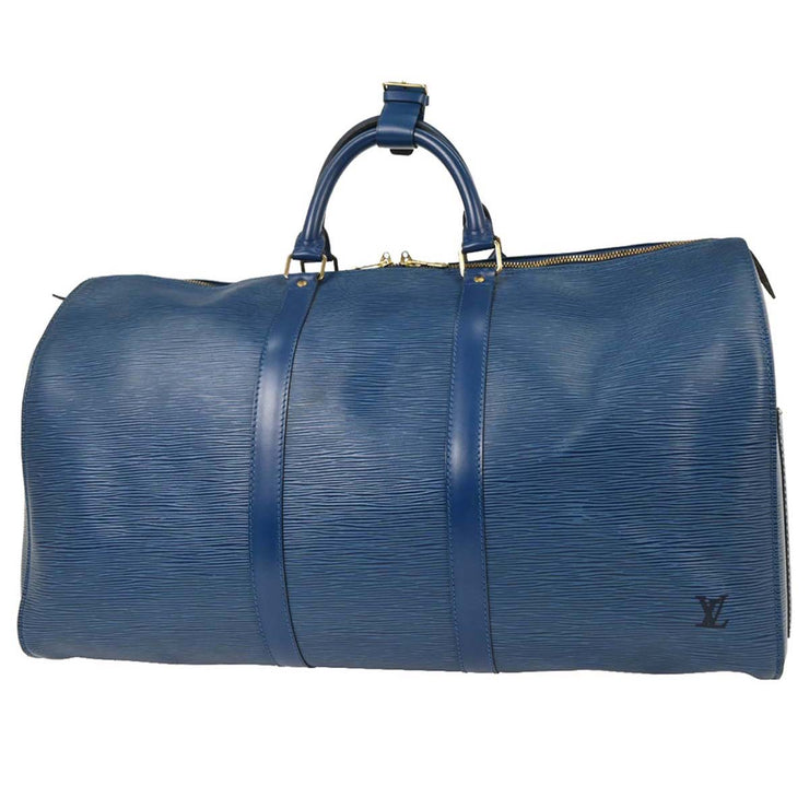 Louis Vuitton Blue Epi Keepall 50 Travel Handbag M42965 VI0974 AQ00203