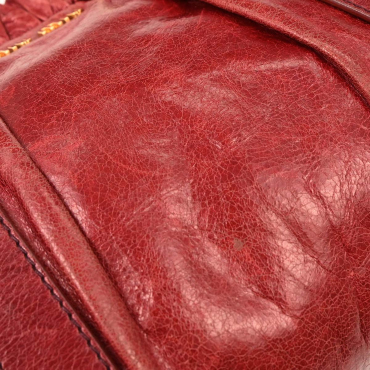 Miu Miu Red Leather 2way Tote Handbag 154 AQ00211