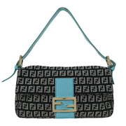 Fendi Black Zucchino Baguette Handbag 2370/8BR000/028 AQ00217