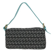 Fendi Black Zucchino Baguette Handbag 2370/8BR000/028 AQ00217