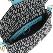 Fendi Black Zucchino Baguette Handbag 2370/8BR000/028 AQ00217