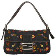 Fendi Blue Denim Beaded Baguette Handbag 2372-26424-008 AQ00225