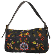 Fendi Blue Denim Beaded Baguette Handbag 2372-26424-008 AQ00225