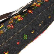 Fendi Blue Denim Beaded Baguette Handbag 2372-26424-008 AQ00225