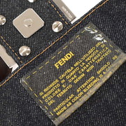 Fendi Blue Denim Beaded Baguette Handbag 2372-26424-008 AQ00225