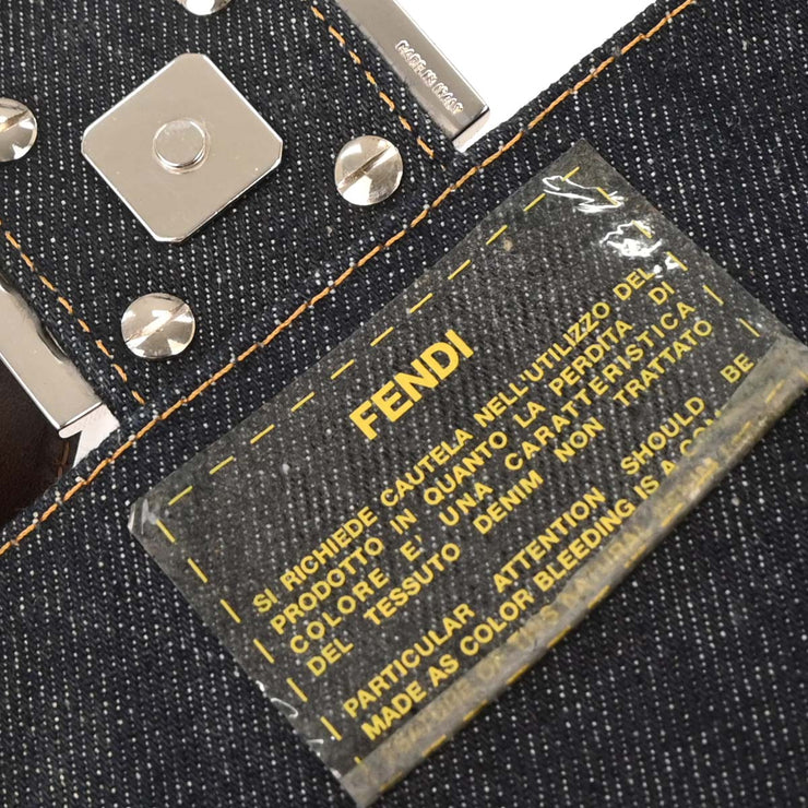 Fendi Blue Denim Beaded Baguette Handbag 2372-26424-008 AQ00225
