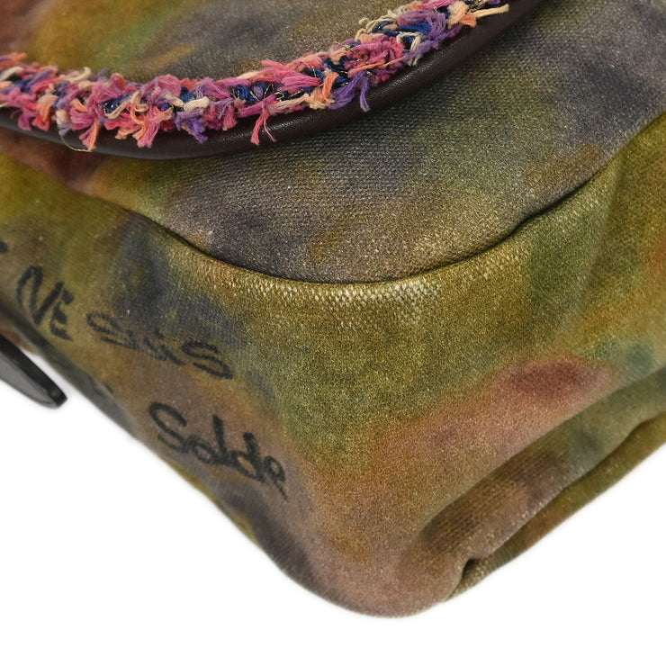 Chanel Khaki Canvas Graffiti On The Pavements Shoulder Bag AQ00231