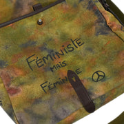Chanel Khaki Canvas Graffiti On The Pavements Shoulder Bag AQ00231