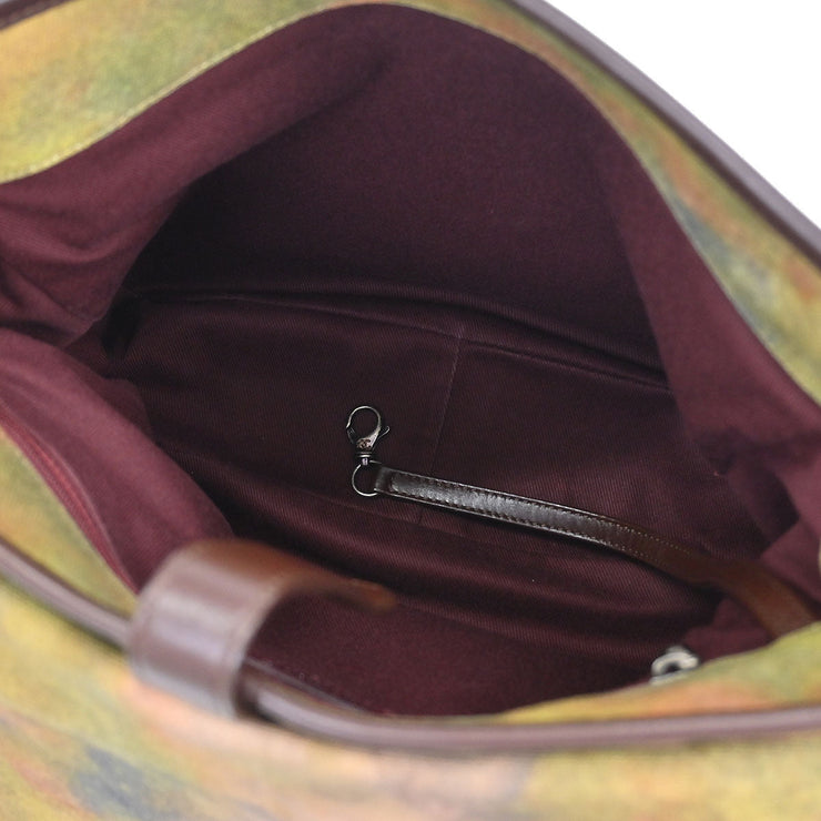 Chanel Khaki Canvas Graffiti On The Pavements Shoulder Bag AQ00231
