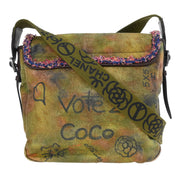 Chanel Khaki Canvas Graffiti On The Pavements Shoulder Bag AQ00234