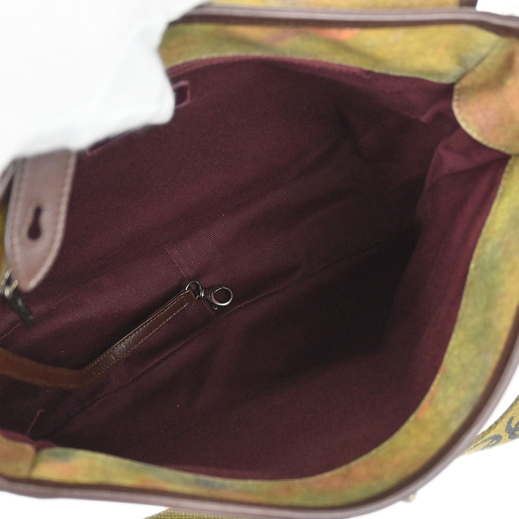 Chanel Khaki Canvas Graffiti On The Pavements Shoulder Bag AQ00234
