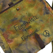 Chanel Khaki Canvas Graffiti On The Pavements Shoulder Bag AQ00234