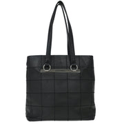 Chanel Black Calfskin Choco Bar Tote Handbag AQ00248