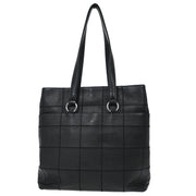 Chanel Black Calfskin Choco Bar Tote Handbag AQ00248