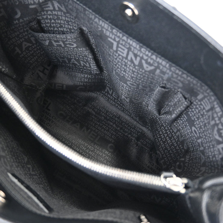 Chanel Black Calfskin Choco Bar Tote Handbag AQ00248
