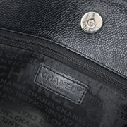 Chanel Black Calfskin Choco Bar Tote Handbag AQ00248