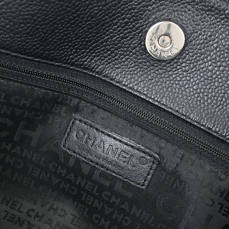 Chanel Black Calfskin Choco Bar Tote Handbag AQ00248