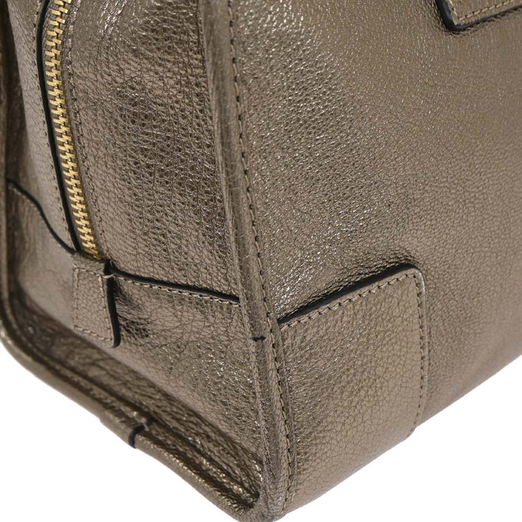 Loewe Metallic Silver Leather Amazona 28 Handbag 010911 AQ00251