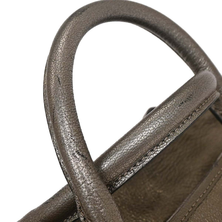 Loewe Metallic Silver Leather Amazona 28 Handbag 010911 AQ00251