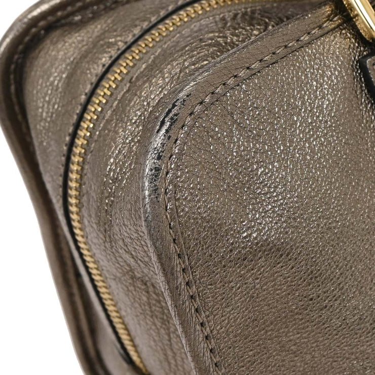 Loewe Metallic Silver Leather Amazona 28 Handbag 010911 AQ00251