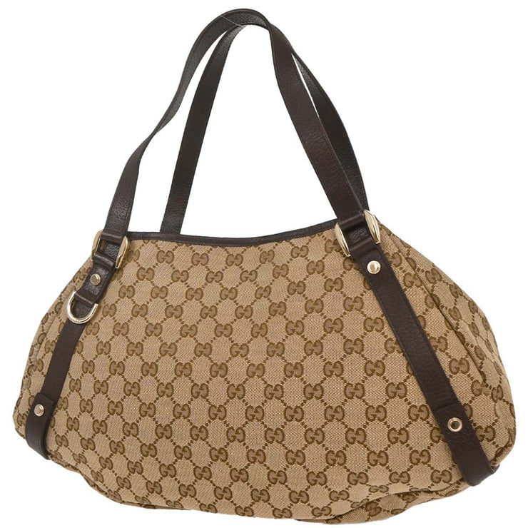 Gucci Beige Canvas GG Hobo Handbag 130736 493492 AQ00257