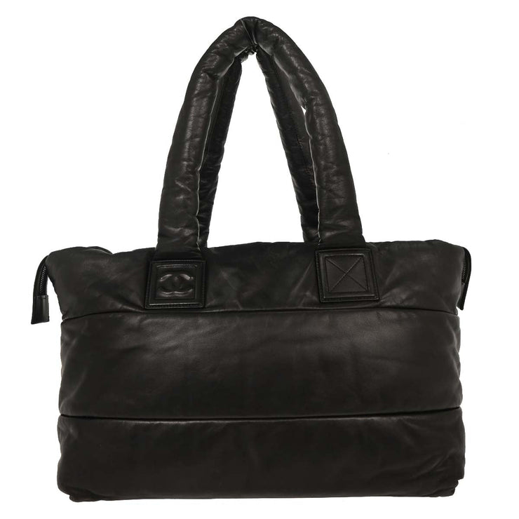 Chanel Black Calfskin Coco Cocoon Tote Handbag AQ00263