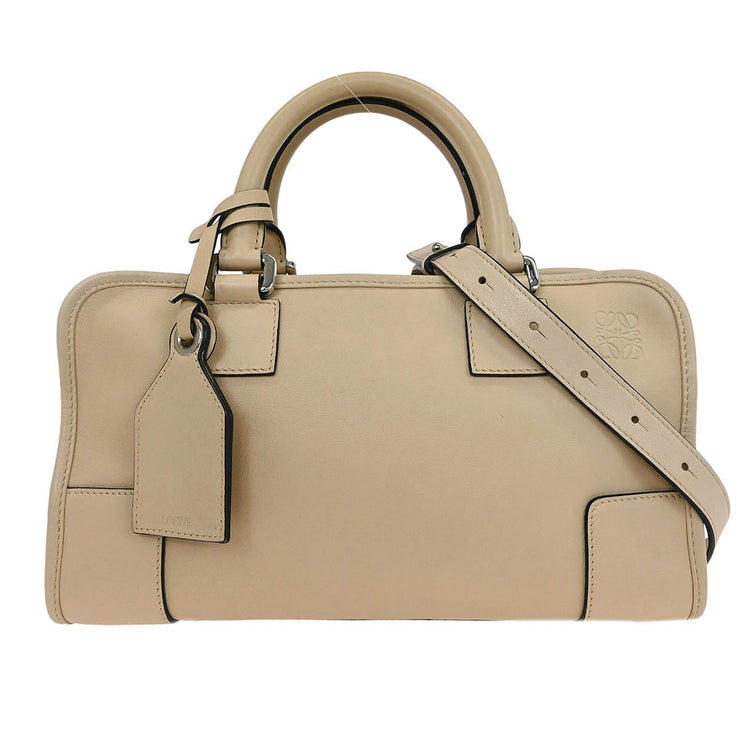Loewe Beige Leather Amazona 28 2way Handbag 471610 AQ00264