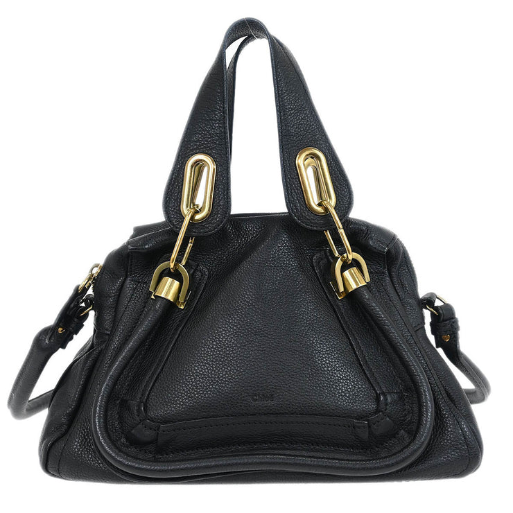 Chloe Black Paraty 2way Handbag 01-13-50-65 AQ00265