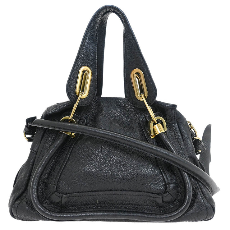 Chloe Black Paraty 2way Handbag 01-13-50-65 AQ00265