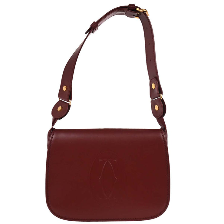 Cartier Bordeaux Leather Handbag ELHG AQ00266