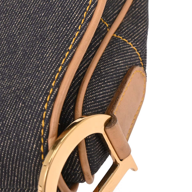 Christian Dior Navy Denim Double Saddle Handbag RU0012 AQ00267