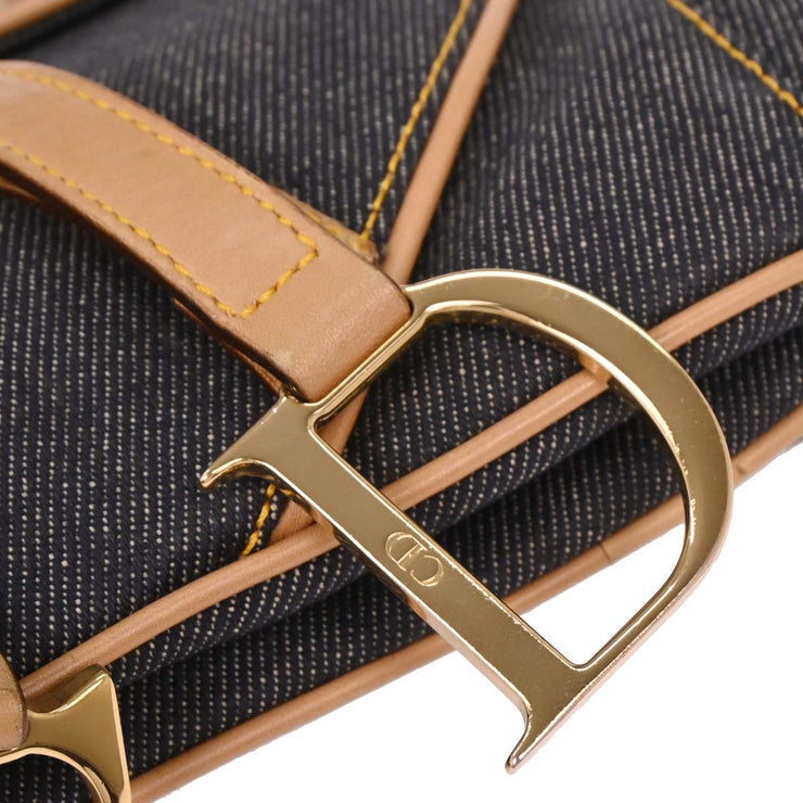Christian Dior Navy Denim Double Saddle Handbag RU0012 AQ00267
