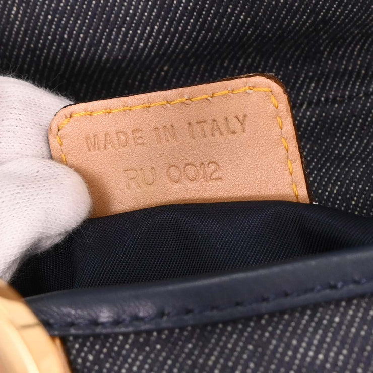 Christian Dior Navy Denim Double Saddle Handbag RU0012 AQ00267