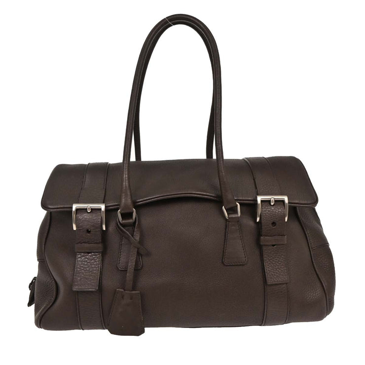 Prada Dark Brown Leather Handbag AQ00268