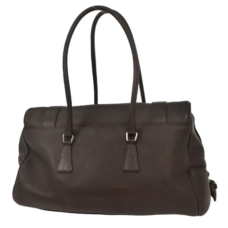 Prada Dark Brown Leather Handbag AQ00268