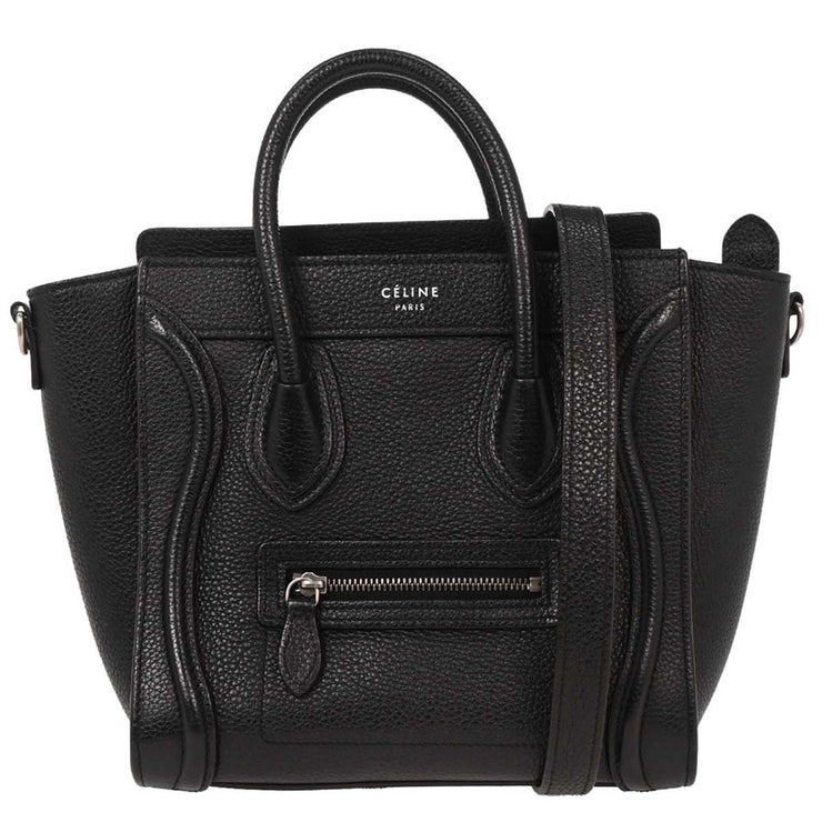 Celine Black Leather Nano Luggage Tote Bag S-AI-4177 S-CU-5107 AQ00269