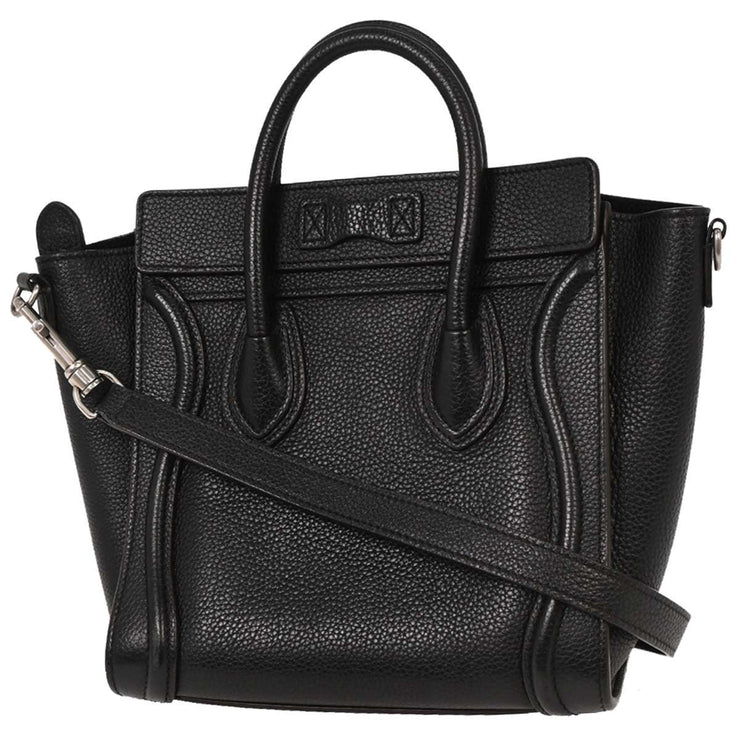 Celine Black Leather Nano Luggage Tote Bag S-AI-4177 S-CU-5107 AQ00269