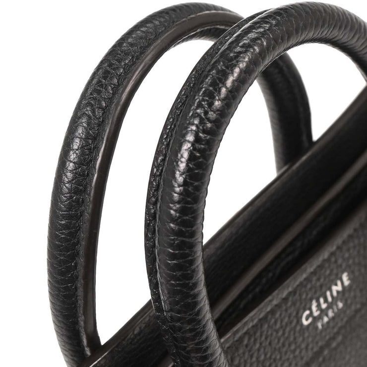 Celine Black Leather Nano Luggage Tote Bag S-AI-4177 S-CU-5107 AQ00269
