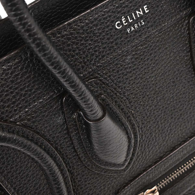 Celine Black Leather Nano Luggage Tote Bag S-AI-4177 S-CU-5107 AQ00269