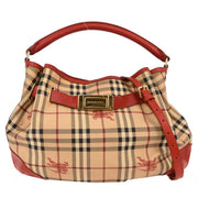 Burberry Beige Red House Check Handbag ITPELIL146SANT AQ00271