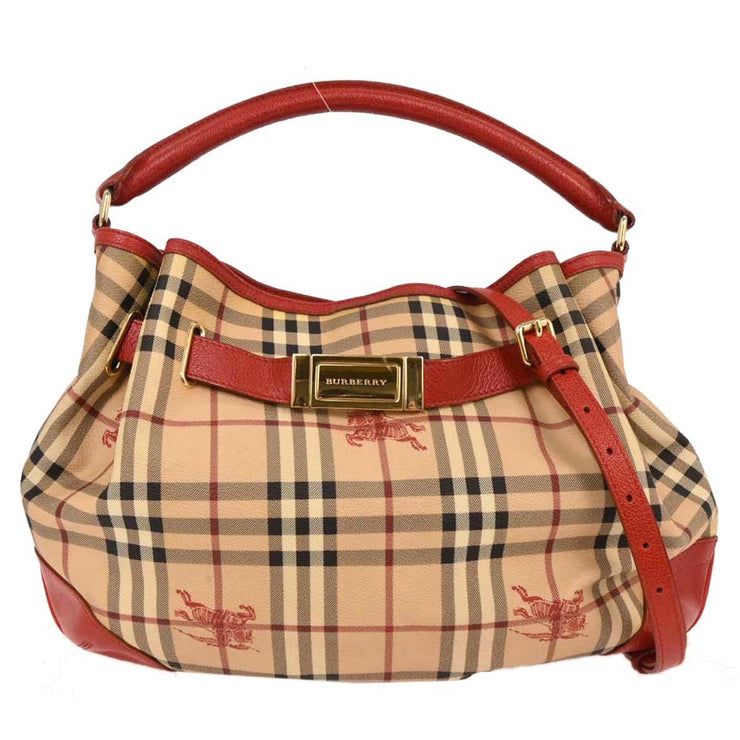 Burberry Beige Red House Check Handbag ITPELIL146SANT AQ00271