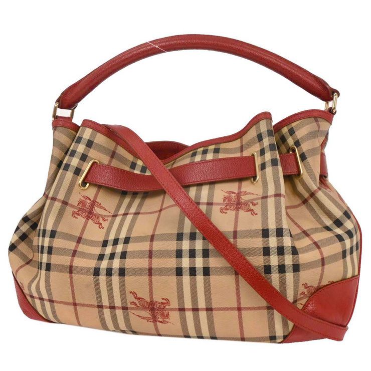 Burberry Beige Red House Check Handbag ITPELIL146SANT AQ00271