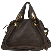 Chloe Dark Brown Paraty 2way Handbag 01-12-50-65 AQ00273